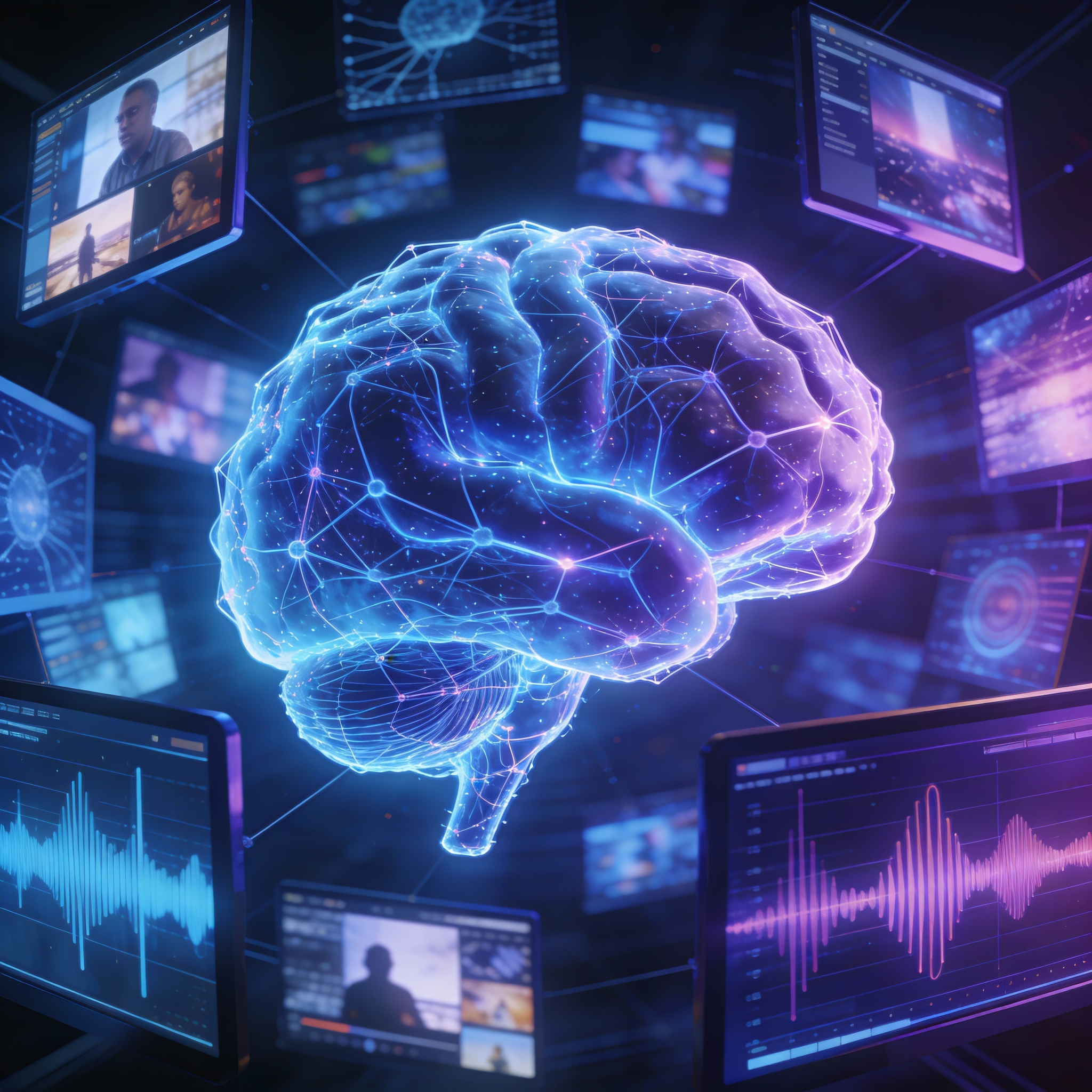 Unified multimodal AI brain concept