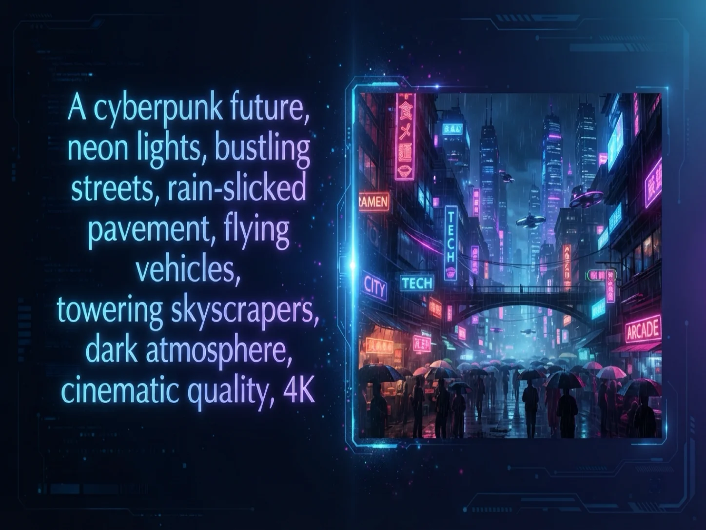H3 Video text-to-video — glowing text transforming into a cinematic AI video scene