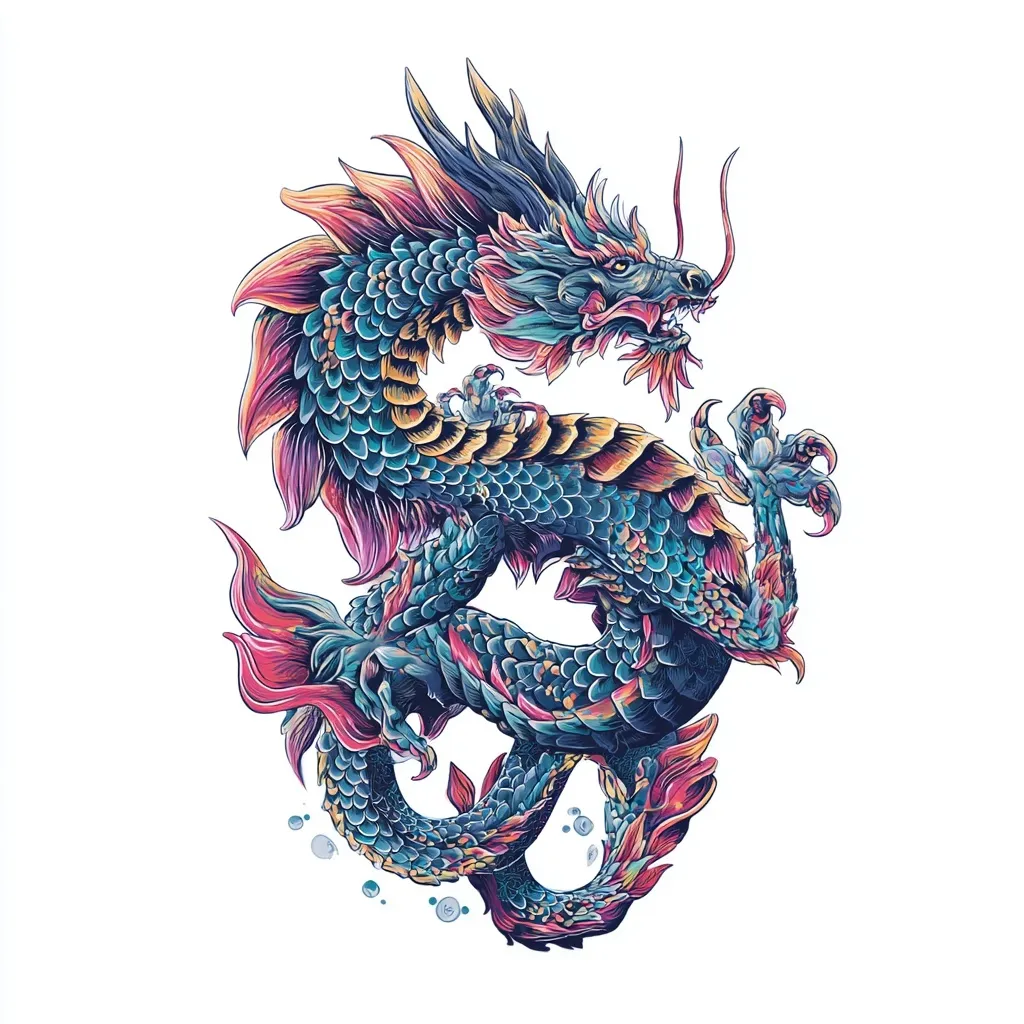 Symbolic dragon tattoo concept with powerful fantasy style