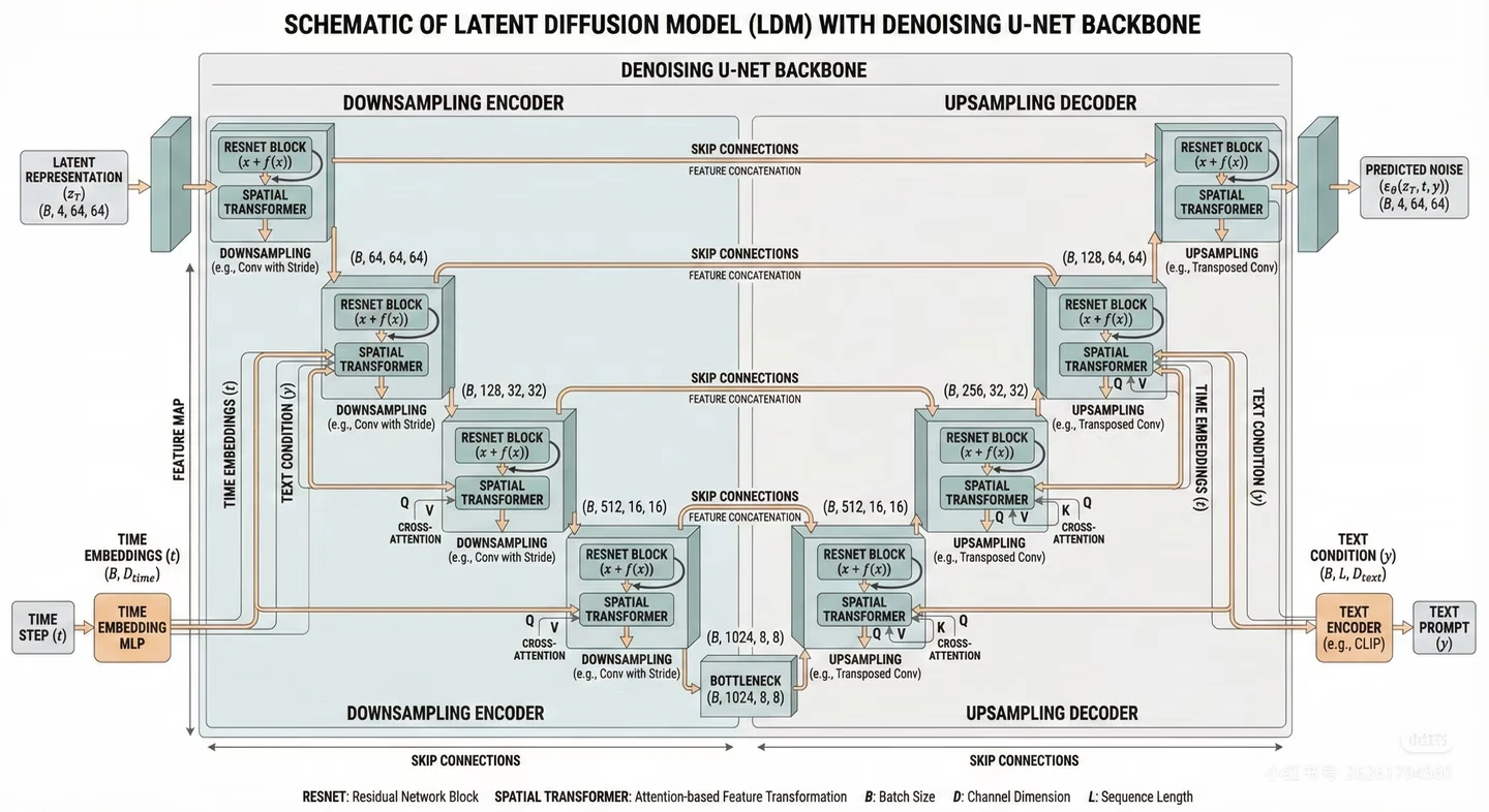 Paper Banana latent diffusion U-Net backbone schematic figure example