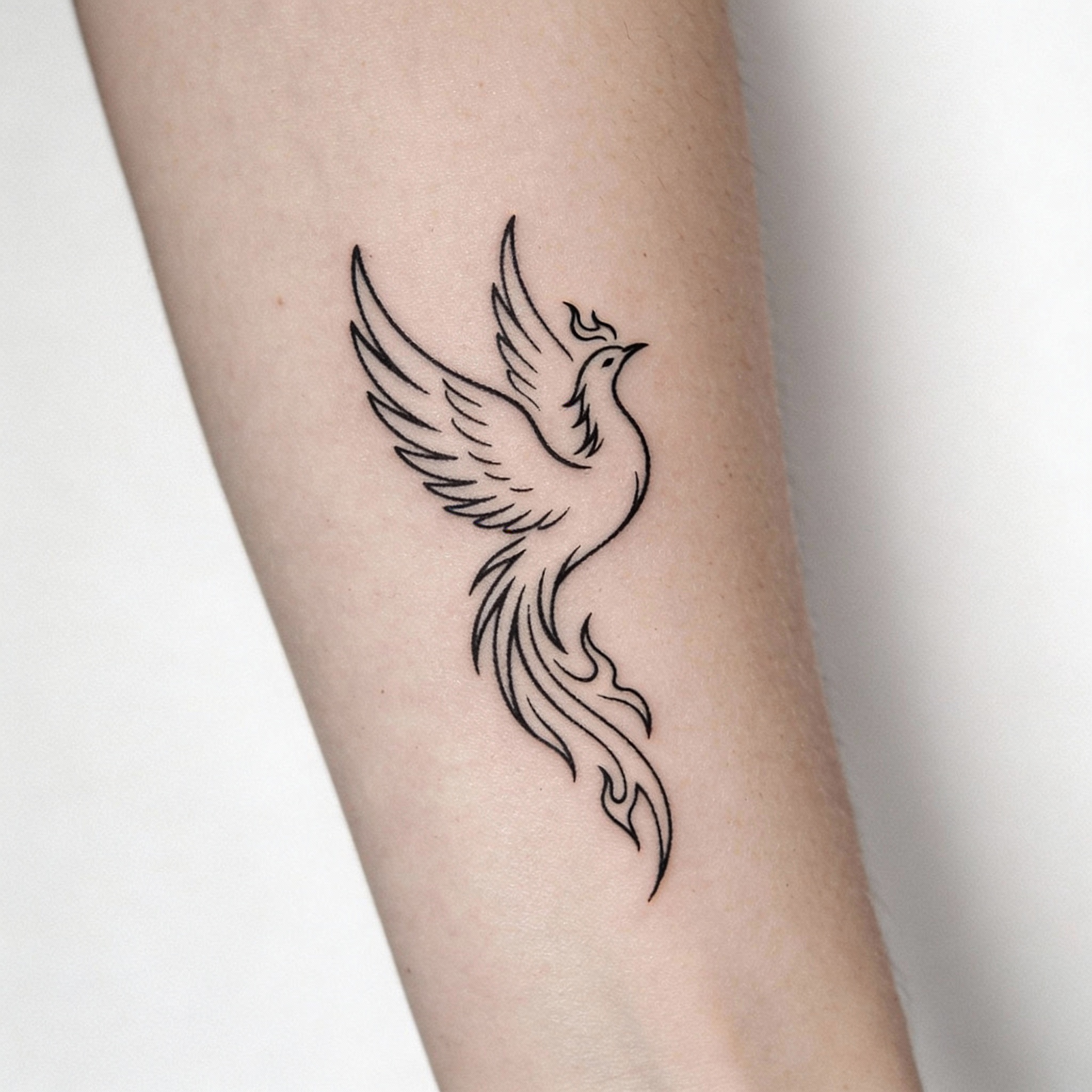 Simple elegant phoenix tattoo for beginners