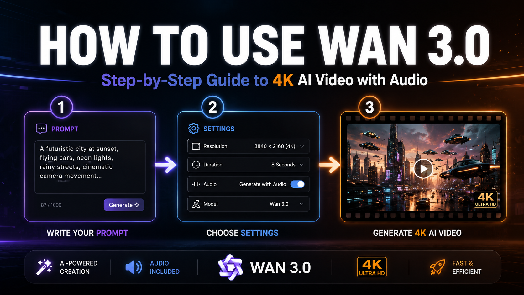 How to Use Wan 3.0: Step-by-Step Guide to 4K AI Video with Audio