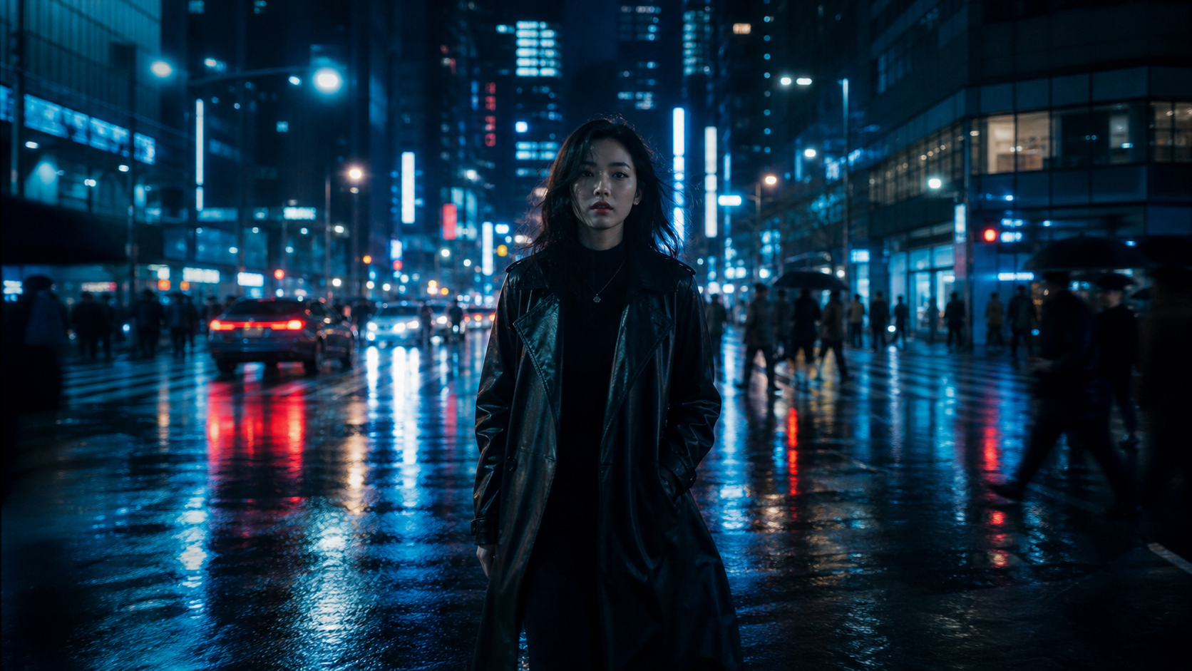 Wan 2.2 texto a video — calle nocturna cinematográfica al estilo neón