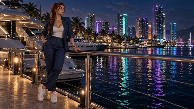 Marina at night