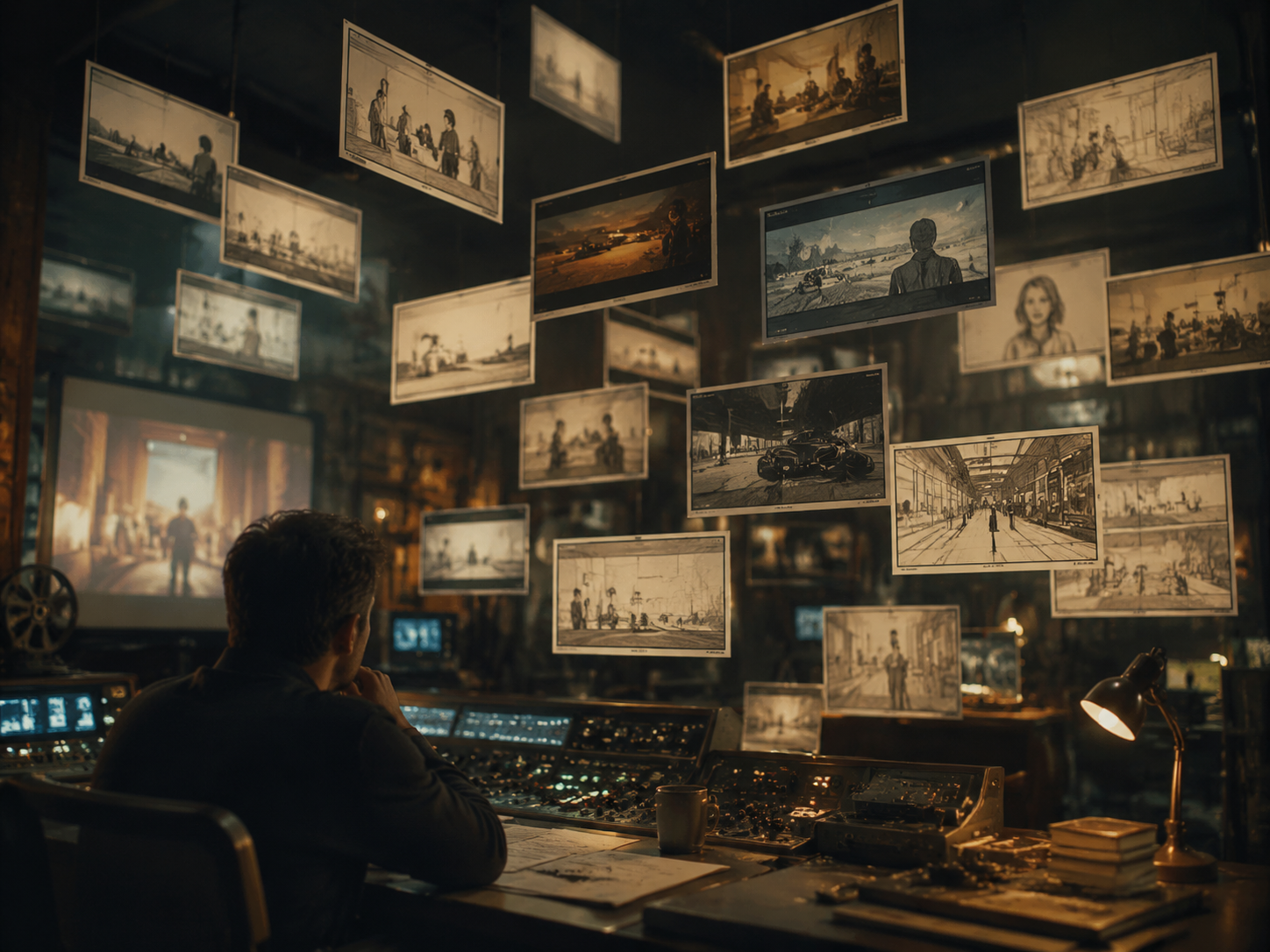 Retro control room Yeri AI prompt example