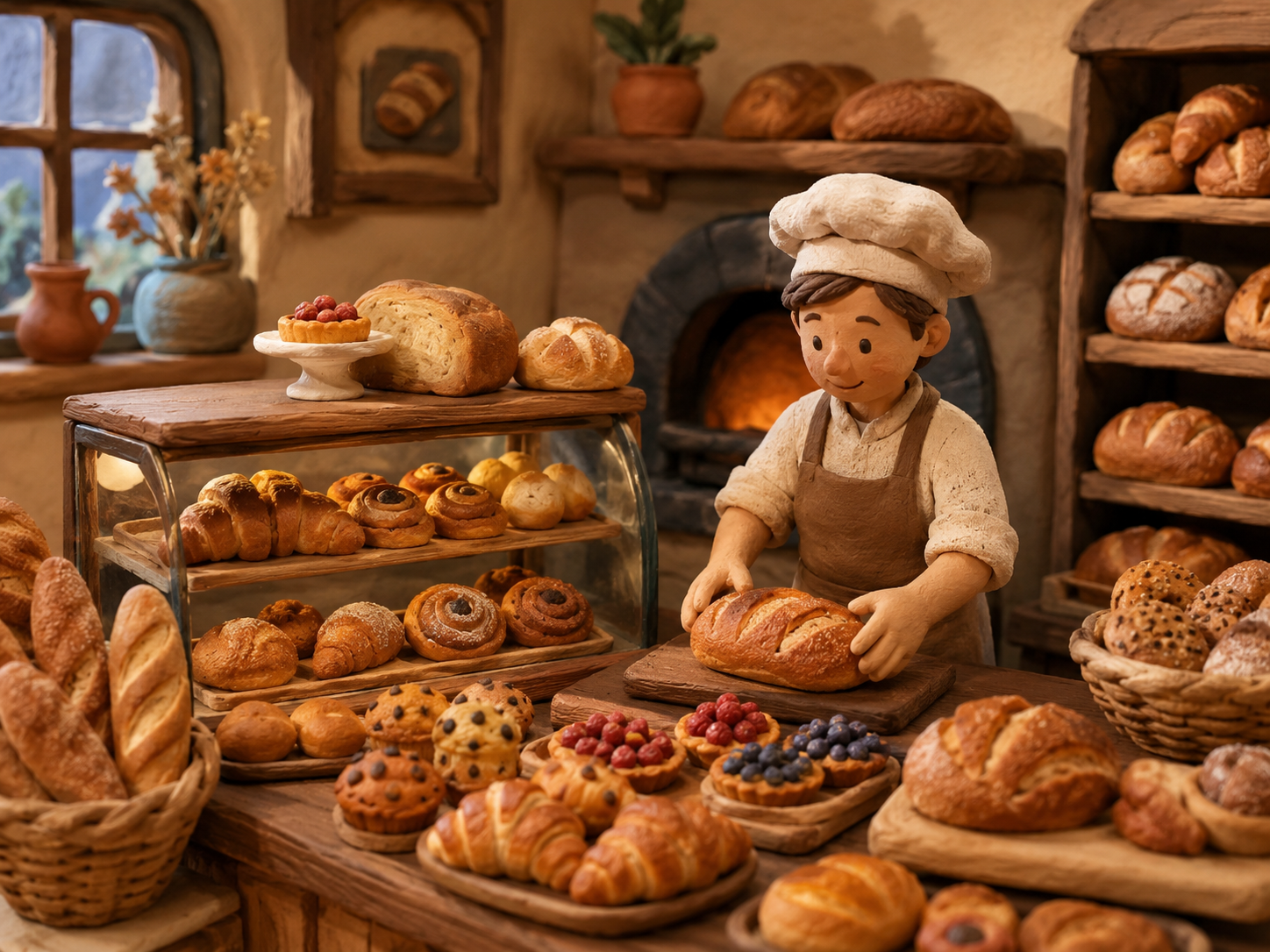 Clay-style bakery Yeri AI prompt example